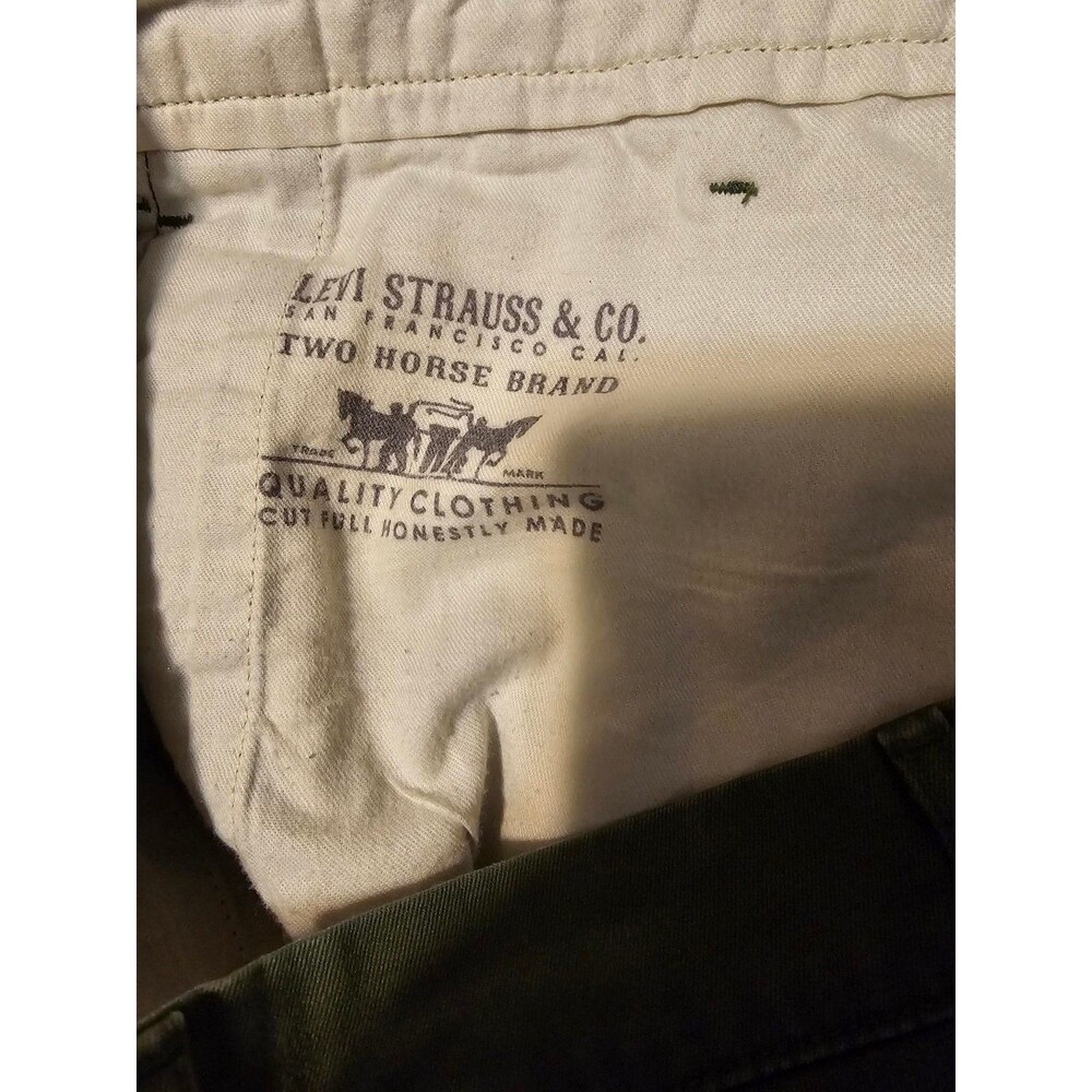 Levi's 514 Mens 36x32 Straight Fit Pants Olive Green 100% Cotton Chino Twill - Picture 8 of 8